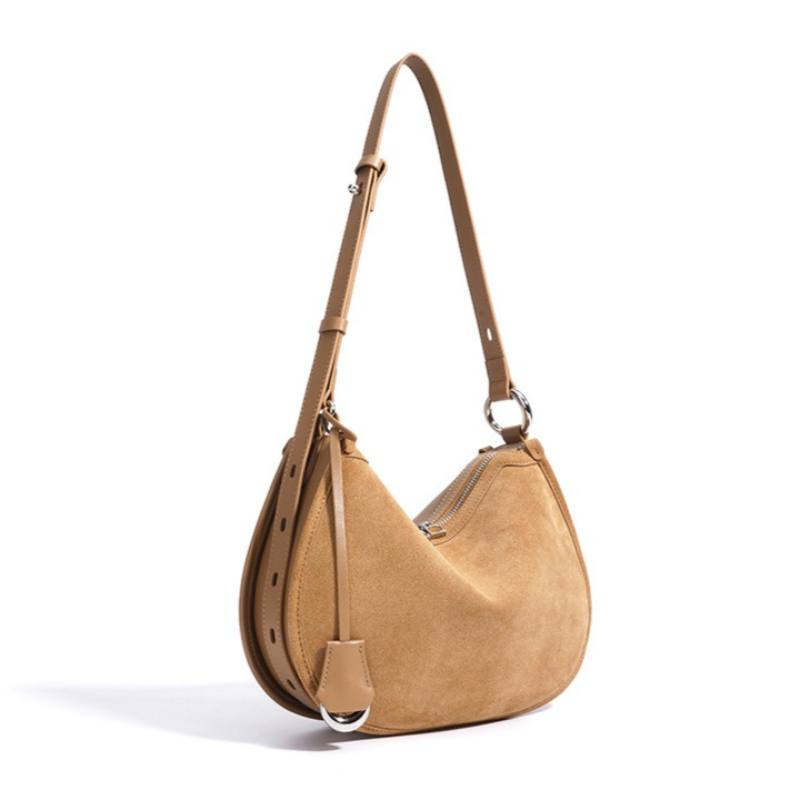 Luxury Bags Everyday - 빈티지 소프트 스웨이드 가죽 여성용 숄더백,