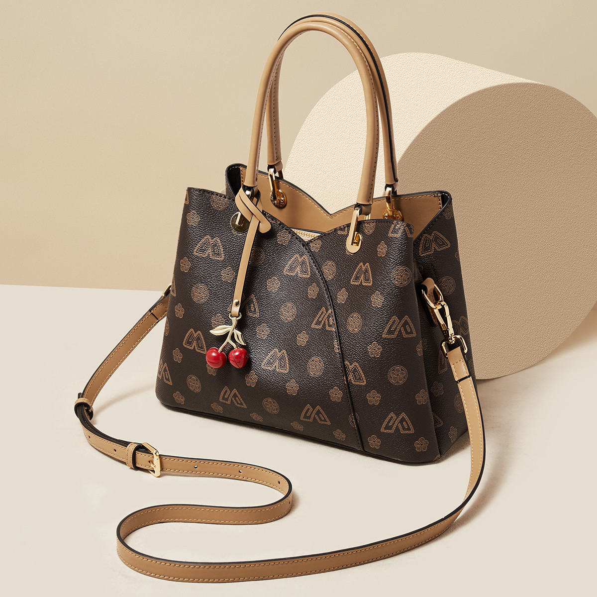 Tote Bag Leather Monogram - SAFIYA PVC 가죽 여성용 숄더백 빈티지