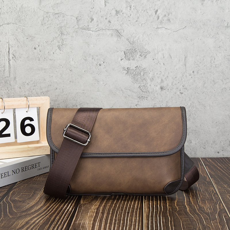 Luxury Bags Storage - 남성용 명품 빈티지 숄더백 PU 가죽