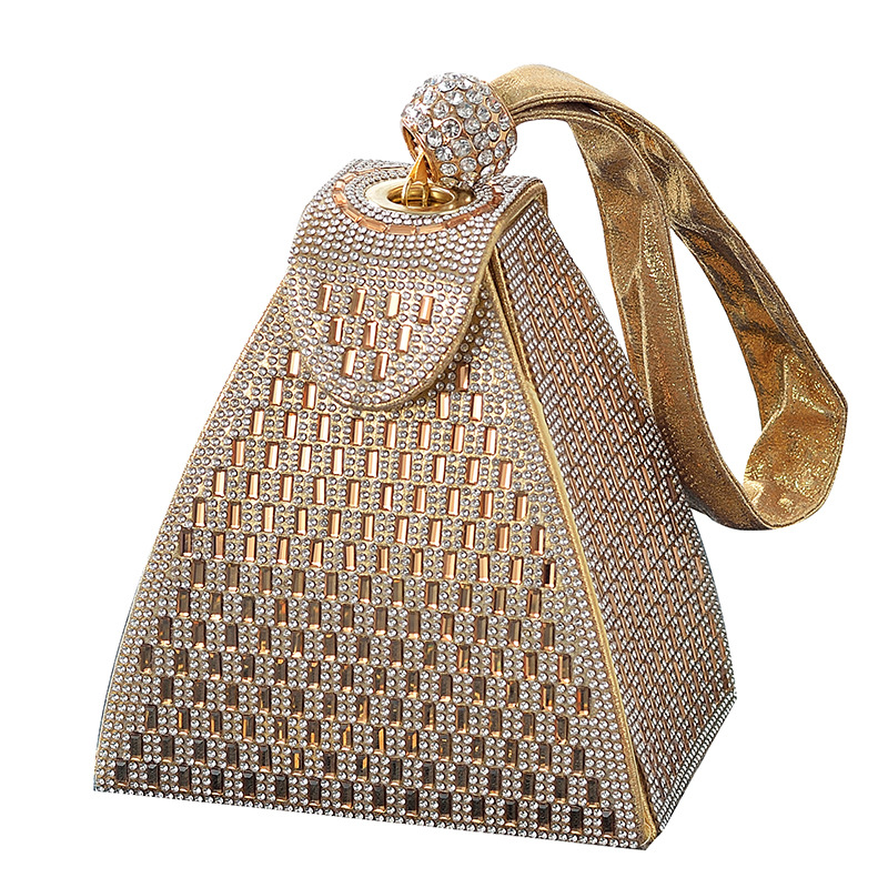 Luxury Bags Pyramid - 여성을위한 라인 석 럭셔리 이브닝 백