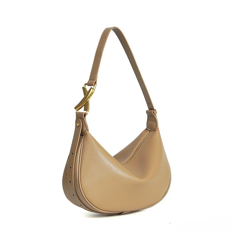 Luxury Bags Everyday - 미니멀리스트 크레센트 숄더백 여성용 천연 가죽