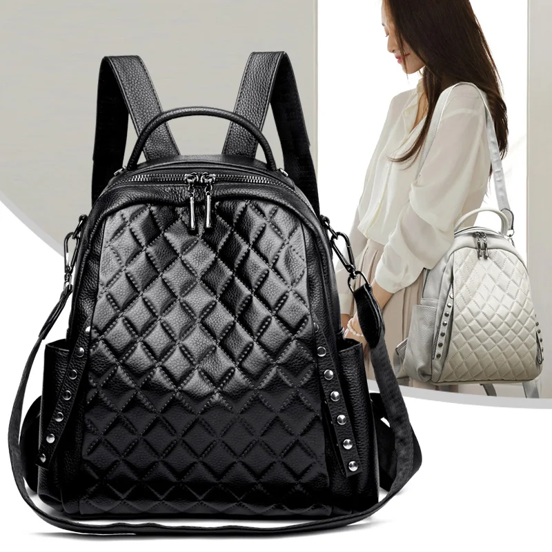 정품 가죽 럭셔리 디자이너 격자 무늬 백팩 십대 소녀용 - Luxury Zipper Bags 리뷰 및 가격