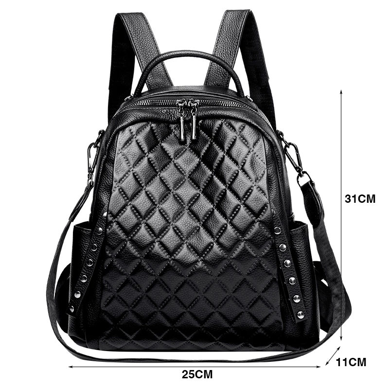 정품 가죽 럭셔리 디자이너 격자 무늬 백팩 십대 소녀용 - Luxury Zipper Bags 리뷰 및 가격