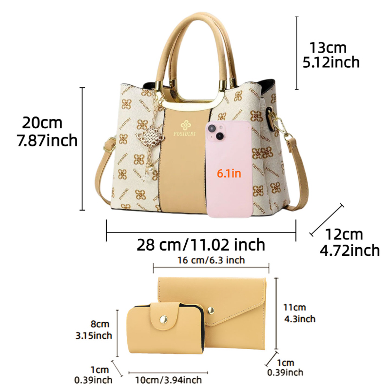 여성용 라이트 럭셔리 하이엔드 프린트 핸드백, 3종 세 - Luxury Bags & Leather Repair Of Atlanta Photos 리뷰 및 가격