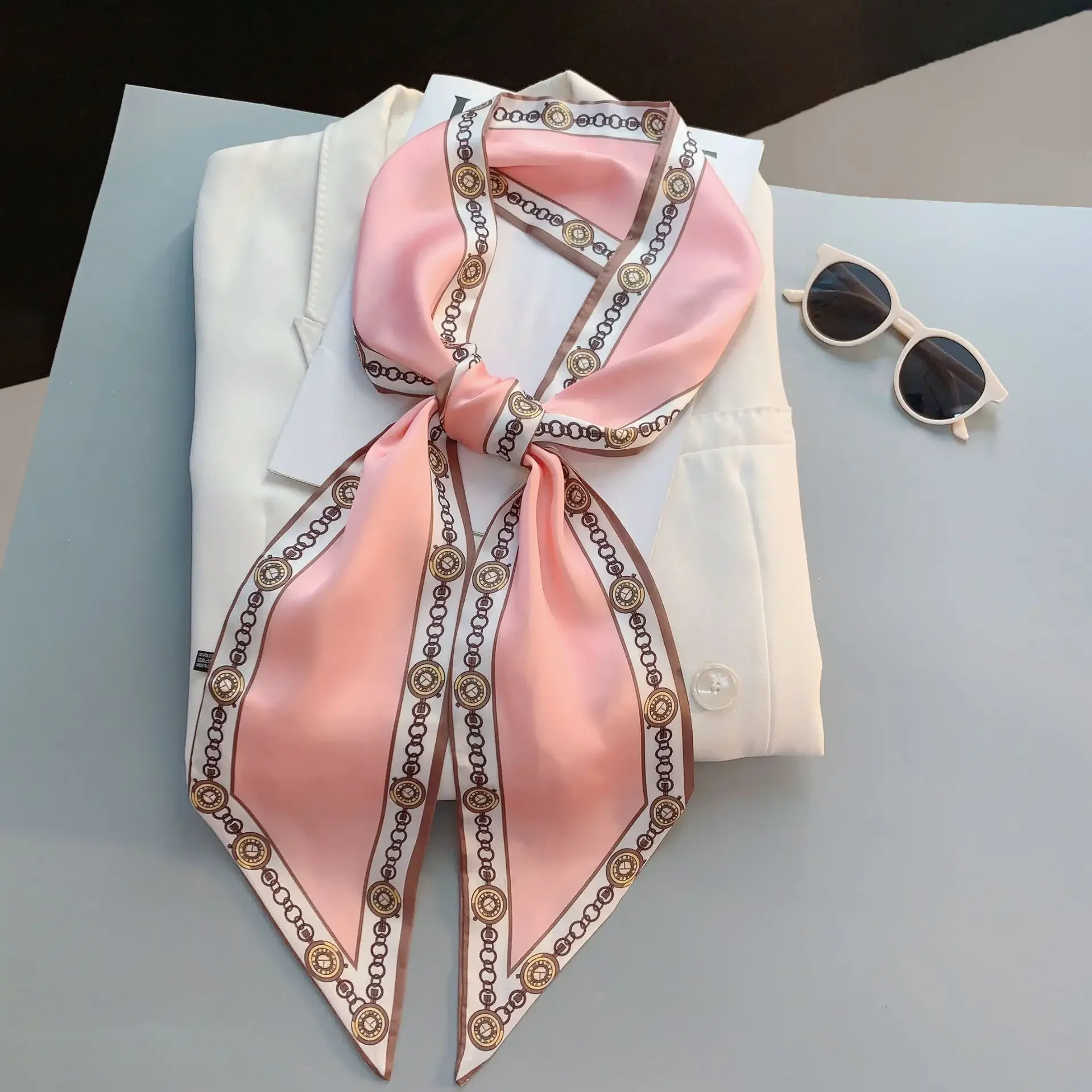 디자인 프린트 스키니 스카프 플래드 말털 헤어밴드 스카 - Luxury Bags Women Brands 리뷰 및 가격