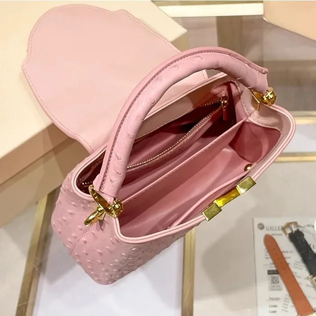 HXia 럭셔리 스퀘어 여성 가방 타조 무늬 가죽 핸드 - Luxury Bags In Sale 리뷰 및 가격