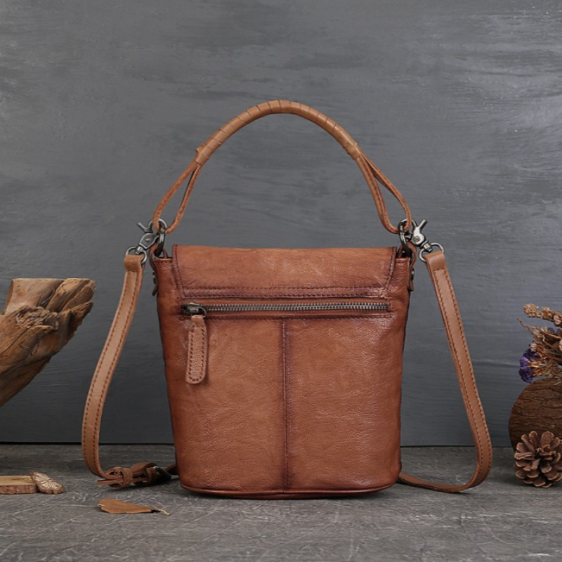 여성용 빈티지 버킷백, 천연 가죽 숄더백, 탑 그레인  - Luxury Bags Everyday 리뷰 및 가격