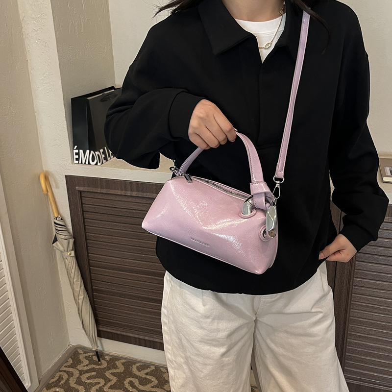 여성 패션 글로시 페이턴트 PU 가죽 지퍼 탑 핸들 크 - Top Handle Patent Bag 리뷰 및 가격