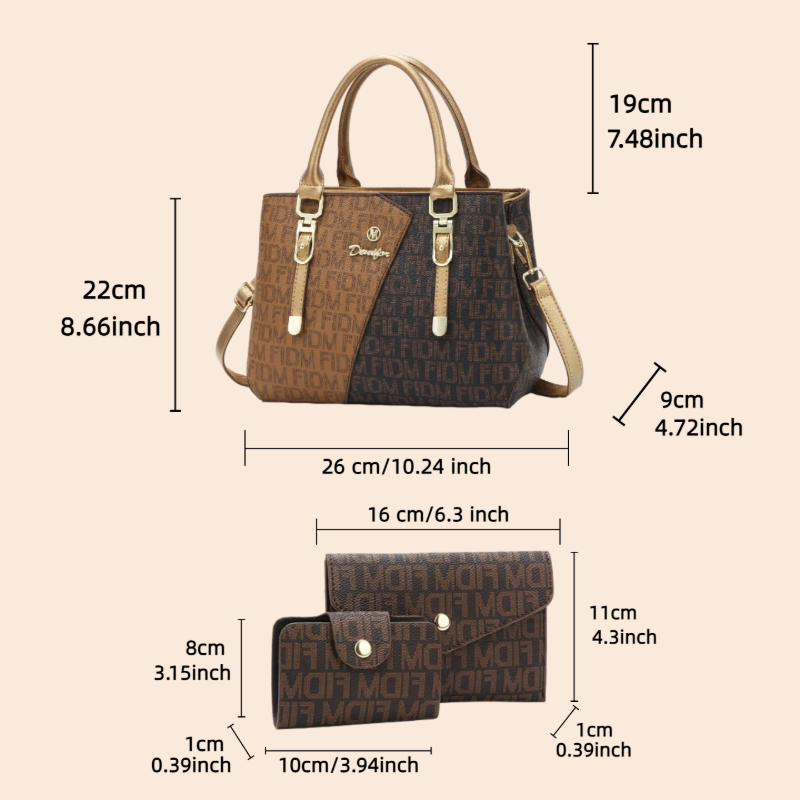 3피스 여성 가방 세트, 고급 프리미엄 가죽 프린트 여 - Luxury Bags & Leather Repair Of Atlanta Photos 리뷰 및 가격