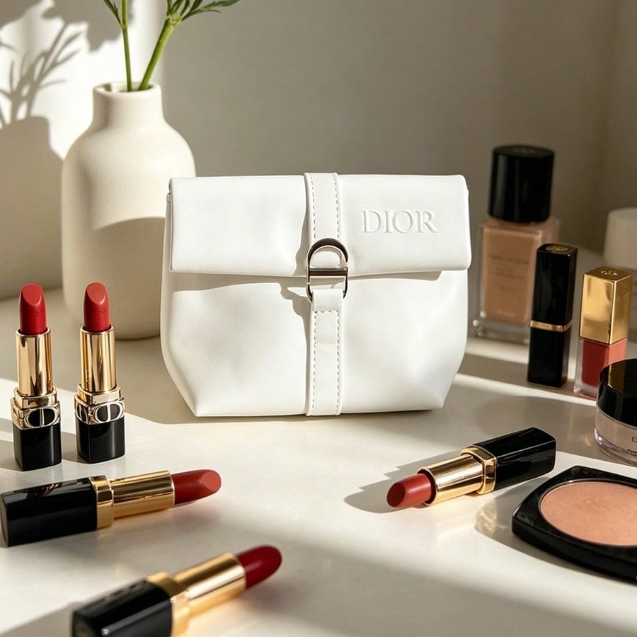 디올의 가방 화이트 화장품 가방 럭셔리 엠보싱 CD 로 - Luxury Bags Dior 리뷰 및 가격