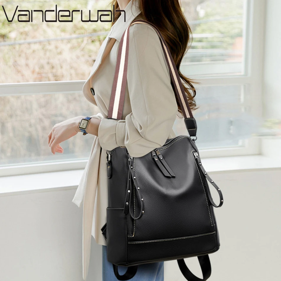 브랜드 럭셔리 배낭 부드러운 가죽 방수 배낭, 프레피  - Luxury Bags Storage 리뷰 및 가격