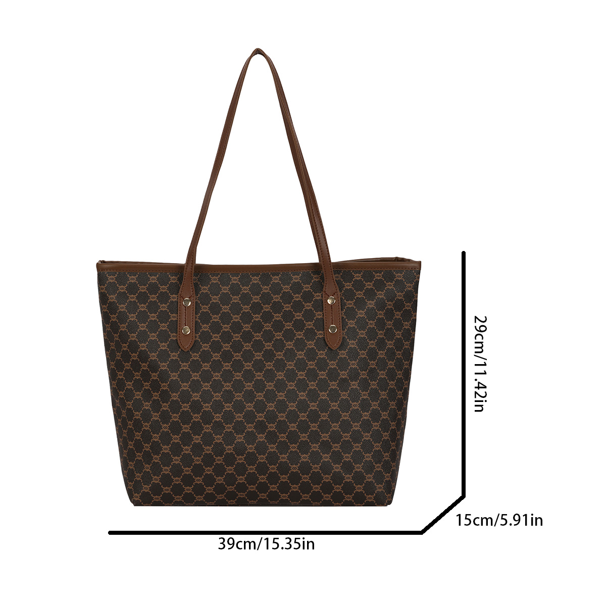 럭셔리 빈티지 여성 토트백 모노그램 프린트 리벳 PU  - Tote Bag Leather Monogram 리뷰 및 가격