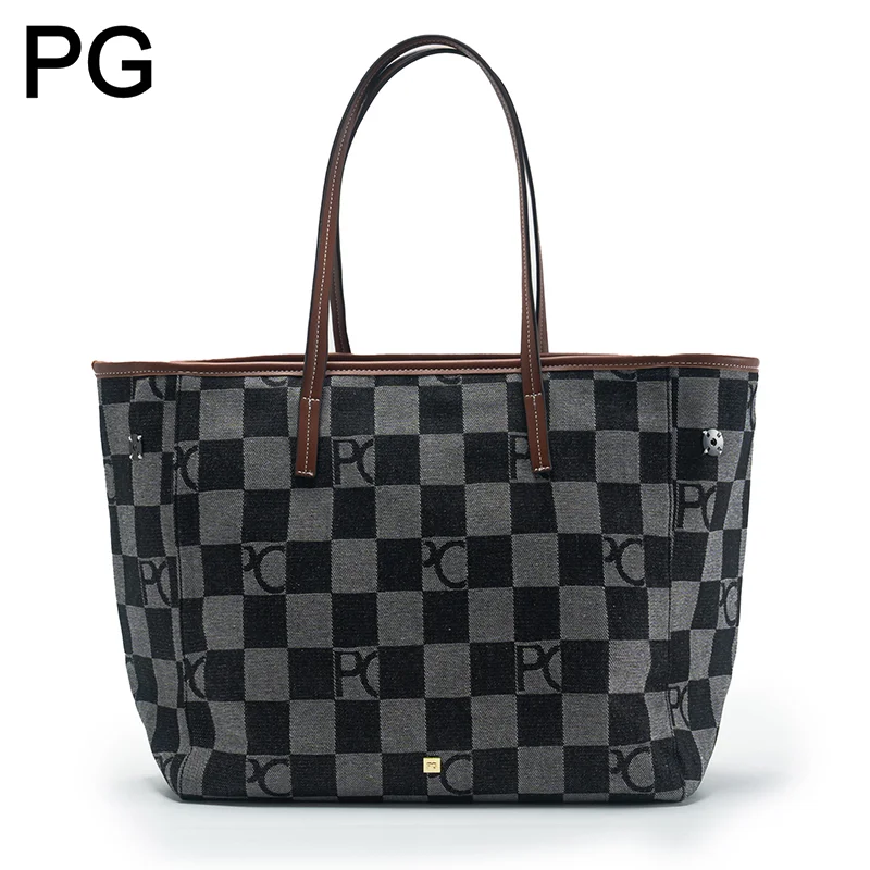 PG 체커보드 모노그램 토트백 여성용 대용량 가죽 트림 - Tote Bag Leather Monogram 리뷰 및 가격