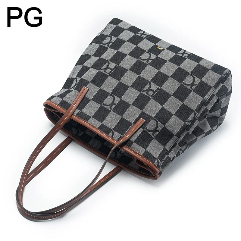 PG 체커보드 모노그램 토트백 여성용 대용량 가죽 트림 - Tote Bag Leather Monogram 리뷰 및 가격