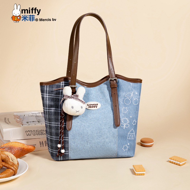미피 카와이 애니메이션 스플라이싱 플래드 카우보이 토트 - Luxury Bags Edit 리뷰 및 가격