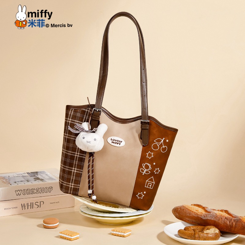 미피 카와이 애니메이션 스플라이싱 플래드 카우보이 토트 - Luxury Bags Edit 리뷰 및 가격
