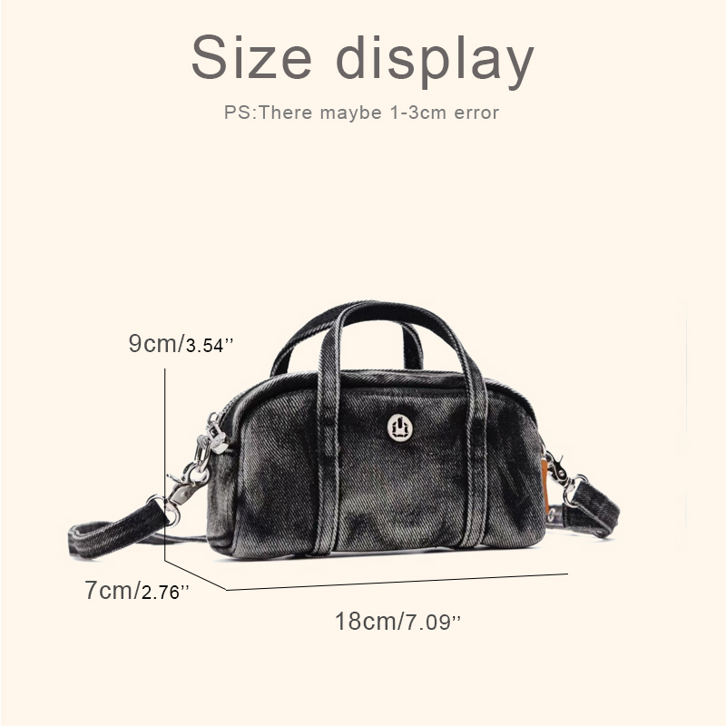 한국식 캐주얼 미니 데님 박스 백 여성용 고급 디자이너 - Luxury Zipper Bags 리뷰 및 가격