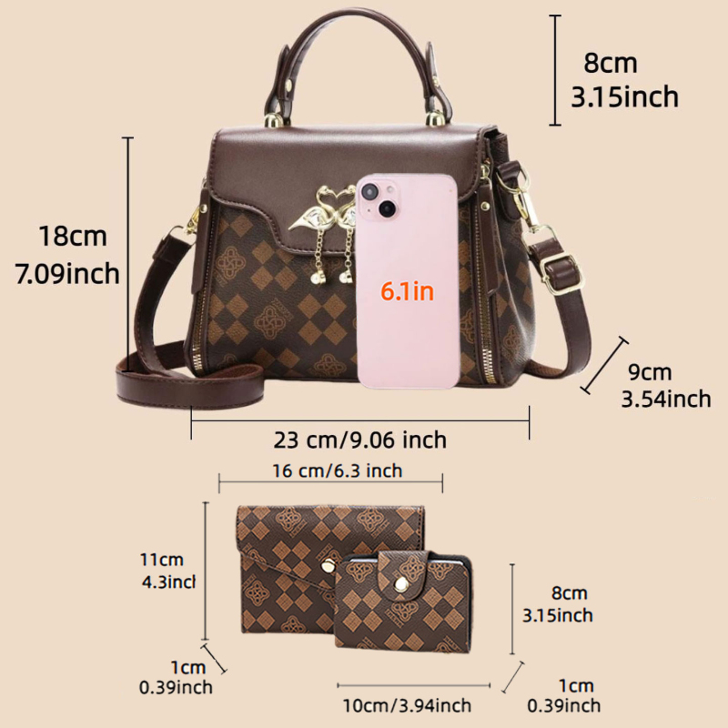 3피스 여성 가방 세트, 가벼운 럭셔리 프린트 여성 크 - Luxury Bags & Leather Repair Of Atlanta Photos 리뷰 및 가격