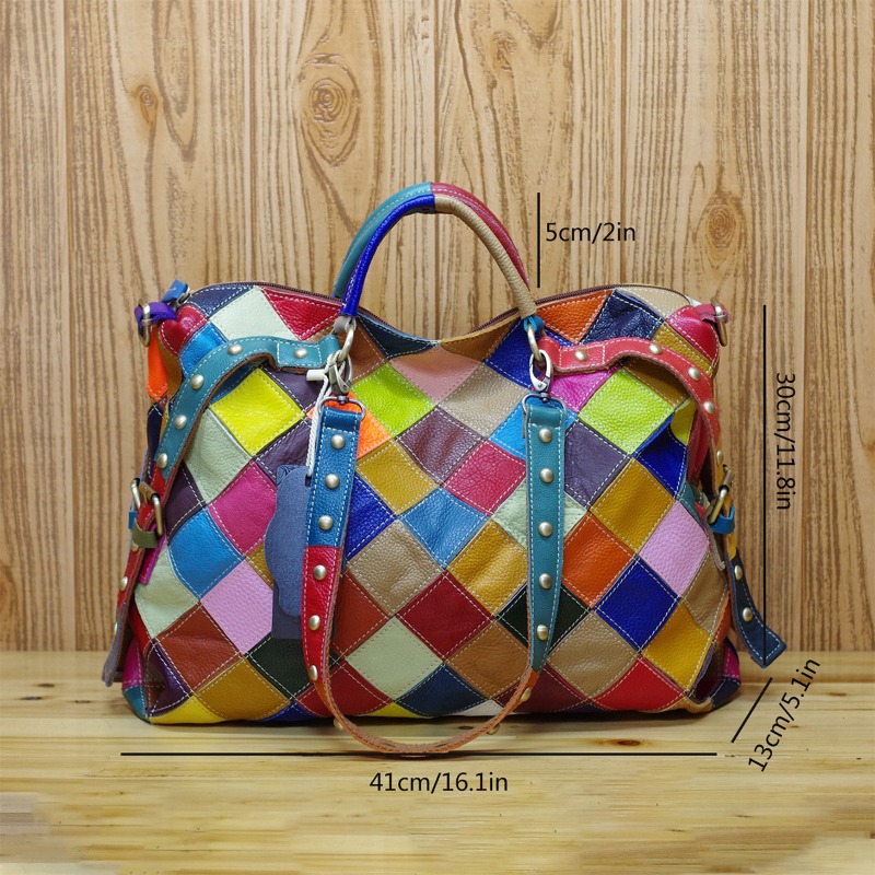 여성용 숄더백, 최고급 가죽, 컬러 블록, 수제 디자이 - Luxury Bags Everyday 리뷰 및 가격