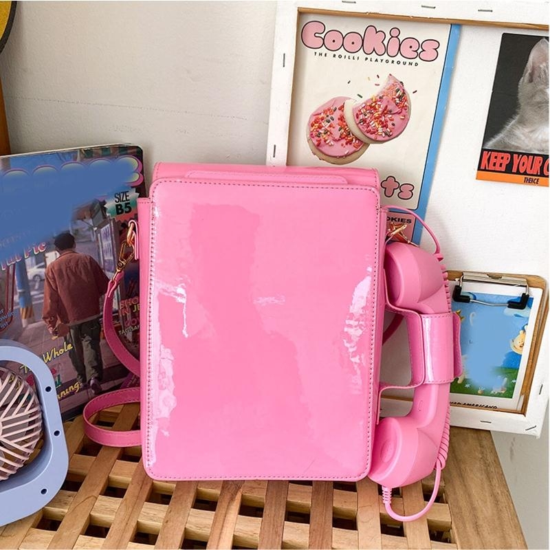 G5AE 여성 전화 모양의 핸드백 및 지갑 복고풍 전화 - Top Handle Patent Bag 리뷰 및 가격