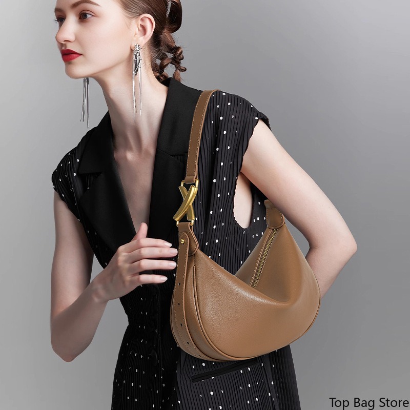 미니멀리스트 크레센트 숄더백 여성용 천연 가죽 소프트  - Luxury Bags Everyday 리뷰 및 가격