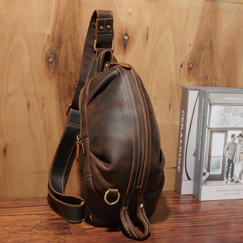 남성용 럭셔리 슬링 체스트 백, 진짜 가죽 다기능 숄더 - Luxury Zipper Bags 리뷰 및 가격