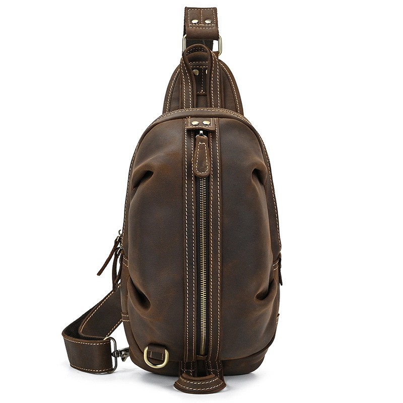 남성용 럭셔리 슬링 체스트 백, 진짜 가죽 다기능 숄더 - Luxury Zipper Bags 리뷰 및 가격