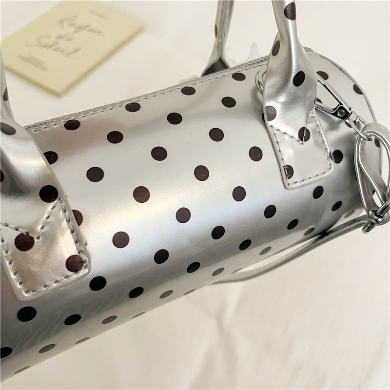 한국식 폴카 도트 미니 핸드백 귀여운 리본 진주 장식  - Top Handle Patent Bag 리뷰 및 가격