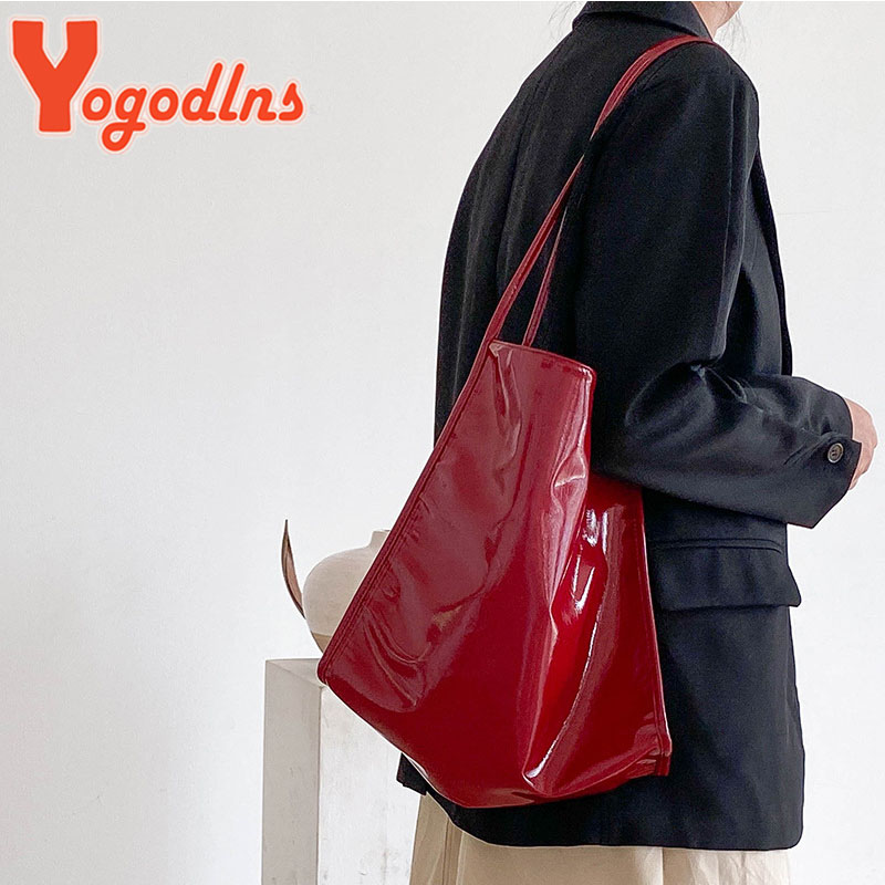 Yogodlns 럭셔리 특허 가죽 토트 백 여성 대용량 - Top Handle Patent Bag 리뷰 및 가격