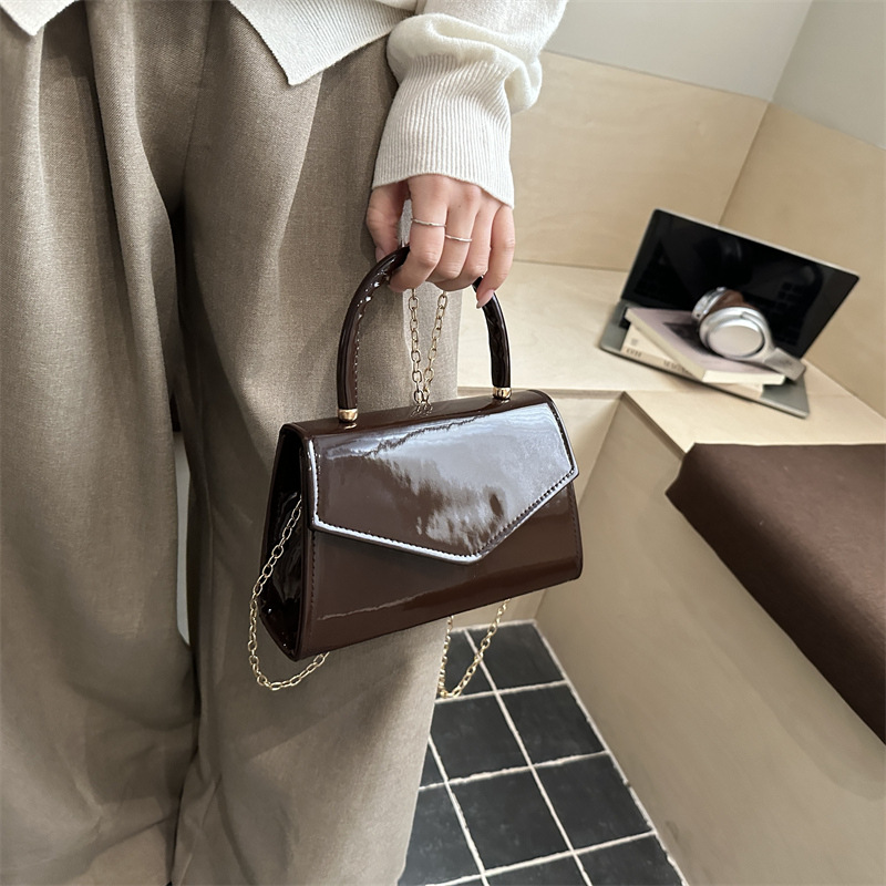여성용 에나멜 미니 핸드백, 탑 핸들 체인 크로스바디  - Top Handle Patent Bag 리뷰 및 가격