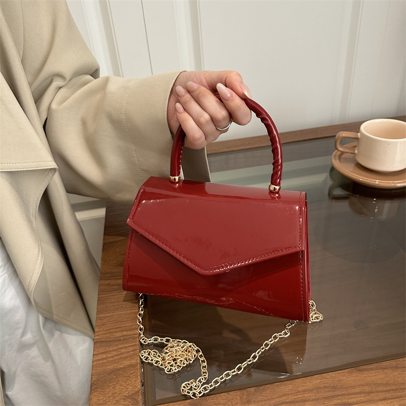 여성용 에나멜 미니 핸드백, 탑 핸들 체인 크로스바디  - Top Handle Patent Bag 리뷰 및 가격