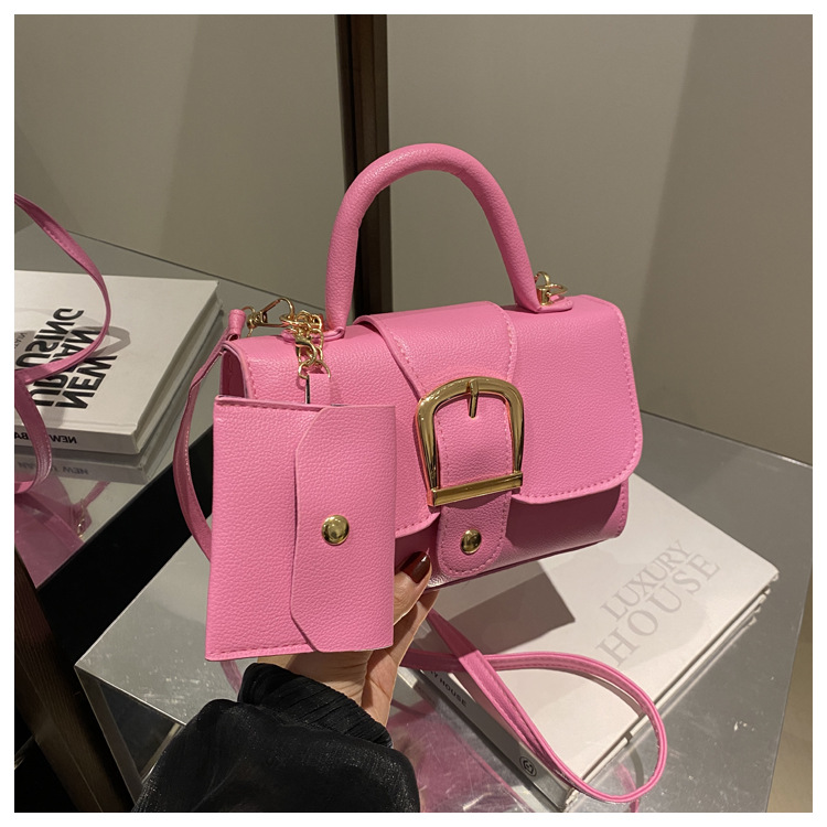 바비 핑크 미니 PU 가죽 핸드백 여성용 메탈 버클 탑 - Top Handle Patent Bag 리뷰 및 가격
