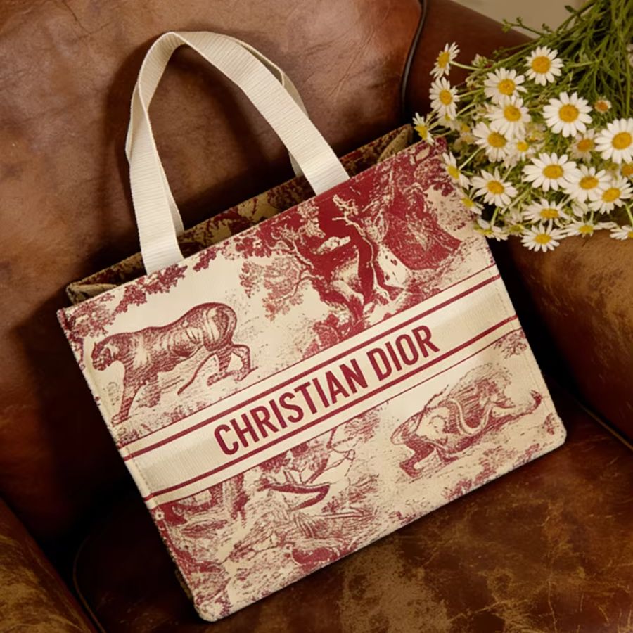 크리스찬 디올 디올의 가방 레드 애니멀 프린트 캔버스  - Luxury Bags Dior 리뷰 및 가격
