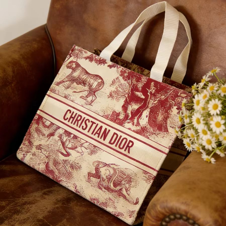 크리스찬 디올 디올의 가방 레드 애니멀 프린트 캔버스  - Luxury Bags Dior 리뷰 및 가격