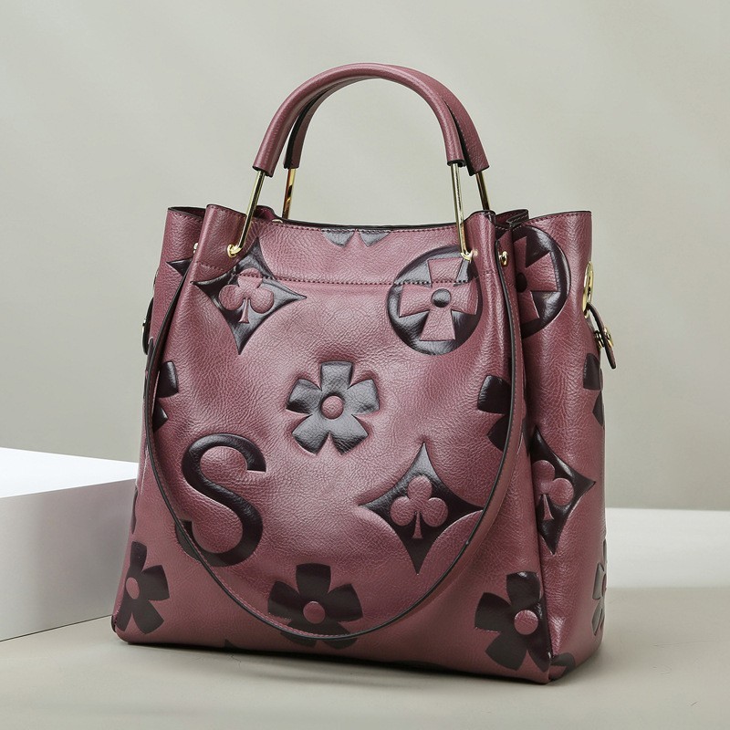 여성용 엠보싱 모노그램 핸드백, 탑 핸들과 탈부착 가능 - Tote Bag Leather Monogram 리뷰 및 가격